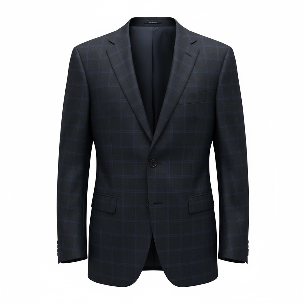 Z Zegna Wool Blazer Sport Coat Plaid Check Pattern Jacket IT 56 R
